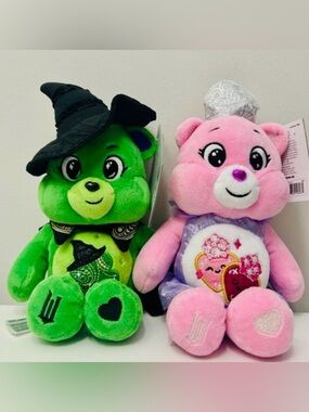 NEW!! Wicked X Care Bears Limited Edition Glinda and Elphaba Plush Set-(NWT)